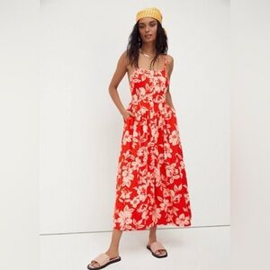 Free People Red Floral Maxi Dress